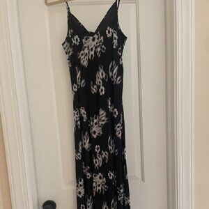 Floral Black and White Dress